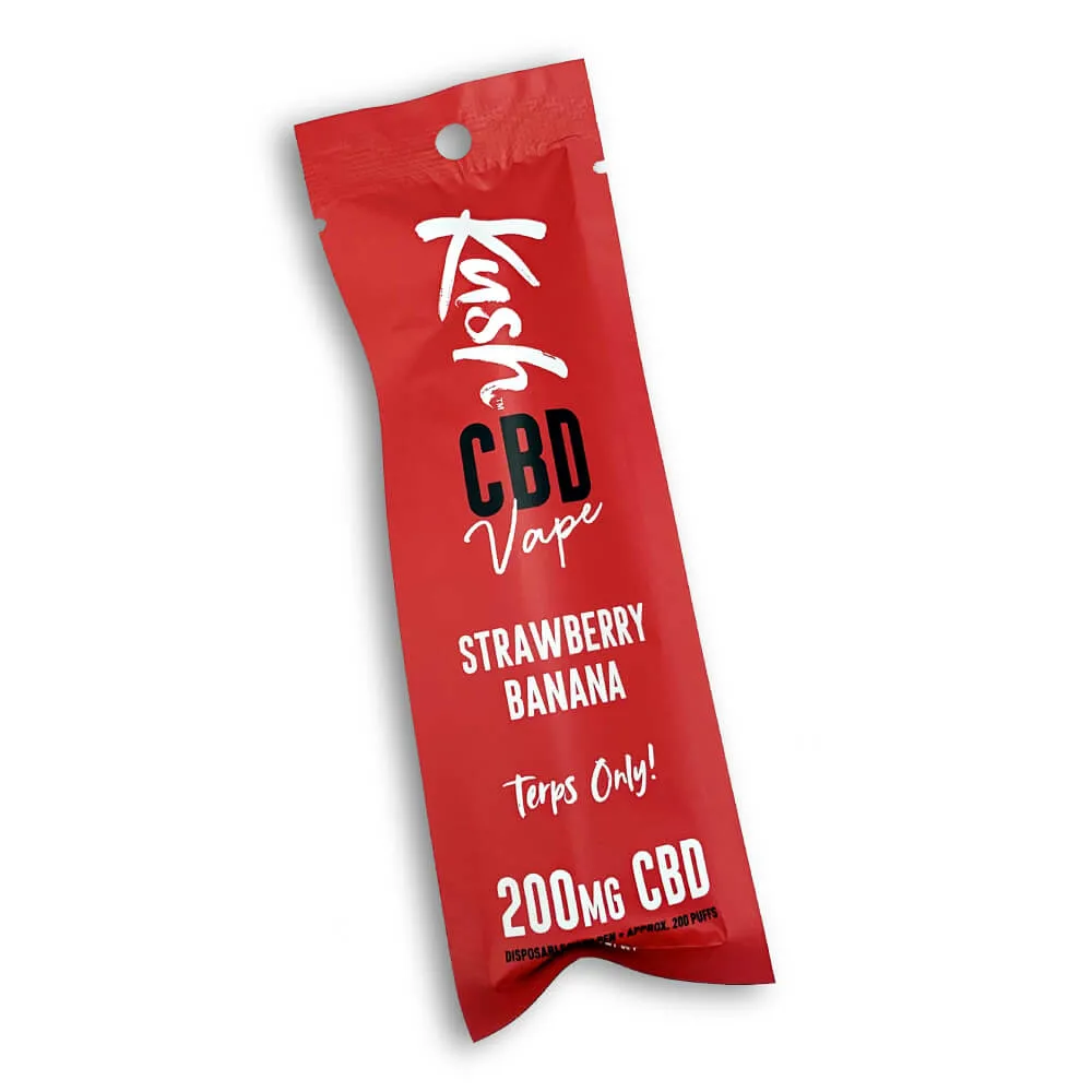 Kush Vape CBD Vape Pen eper-banán ízben, 2.0, 200 mg CBD