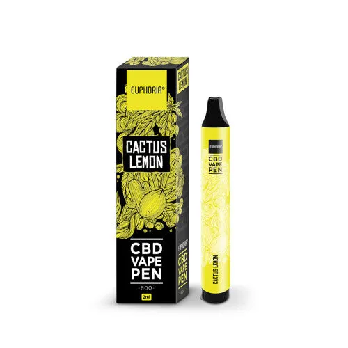 Euphoria CBD eldobható vape toll, kaktusz-citrom ízben, 2 ml
