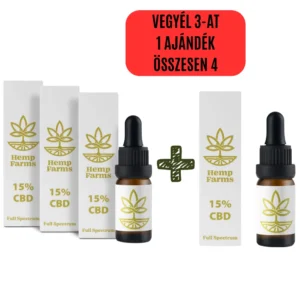CBD olaj Hemp Farms CBD olaj akció 15%+15%+15% 30ml. Full Spectrum