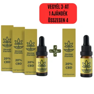 CBD olaj Hemp Farms CBD olaj promóció 20 %+ 20 %+ 20 % 30 ml. Full Spectrum
