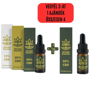 CBD olaj Hemp Farms CBD olaj promóció 15%+20%+30% 30 ml. Full Spectrum
