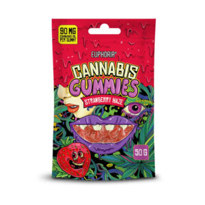 Vegán kannabisz cukorkák eper ízben – Euphoria Strawberry Haze
